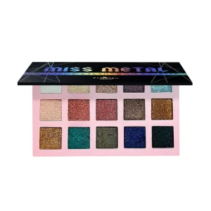 Miss Metal Metallic Paleta de Sombras 15 Tonos