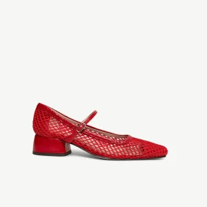 Nassau Mary Jane Mesh Red