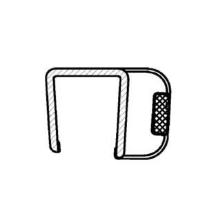 Barra burlete imán lateral 90º -vidrio 10mm-