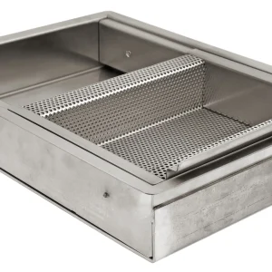 Pasamonedas con cajón deslizante y chapa perforada Inox. 304